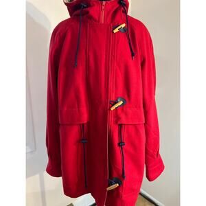 VTG women's Herman Kay wool red blend wool toggle‎ car coat 8